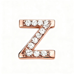 Letter With Diamond Z Charm - Rose Gold