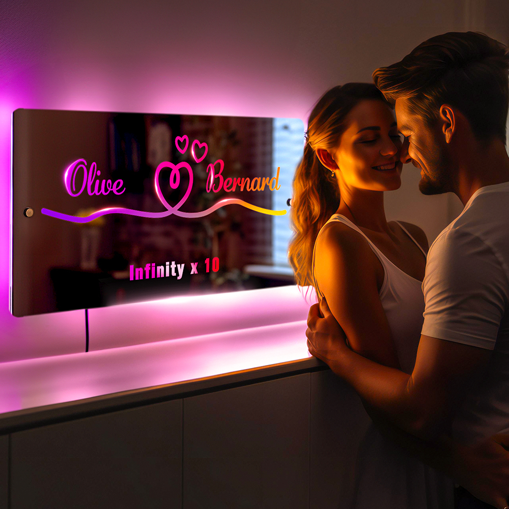 Custom Mirror Night Light Anniversary Gifts for Lover Special Gift - soufeeluk