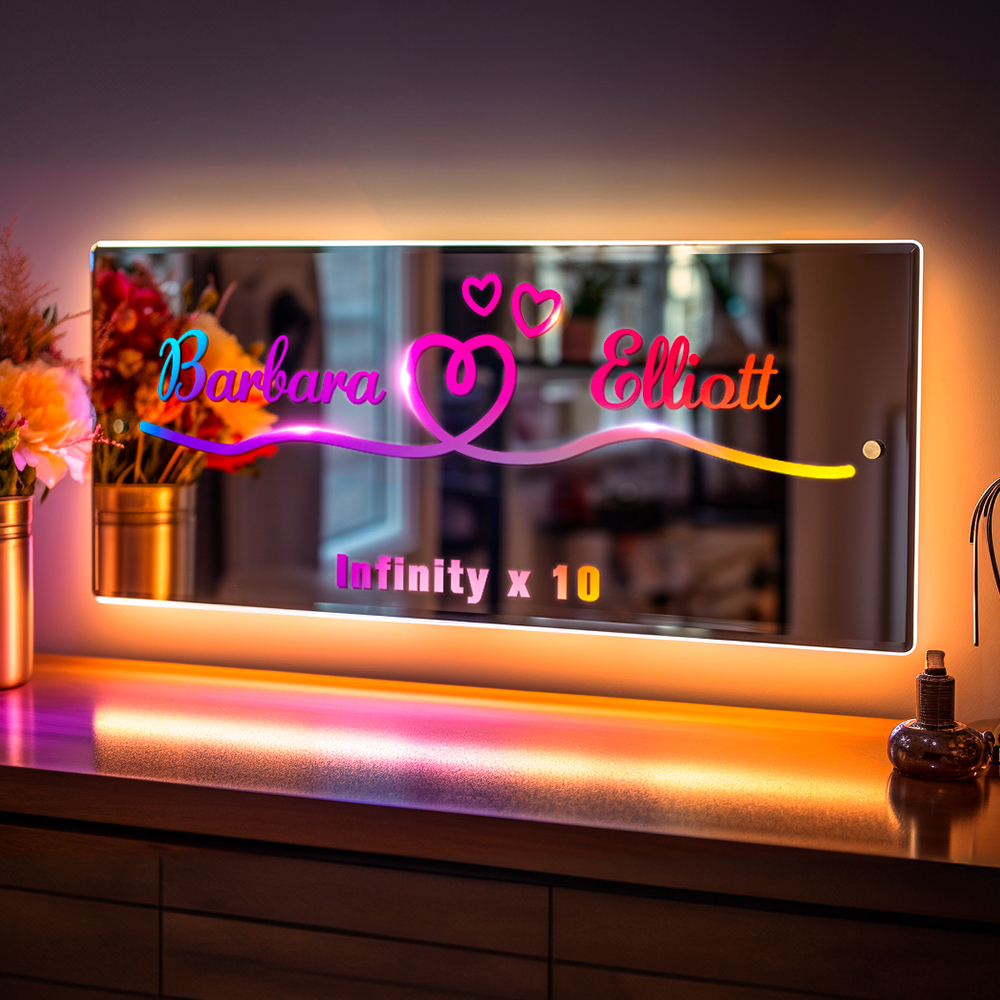 Custom Mirror Night Light Anniversary Gifts for Lover Special Gift - soufeeluk