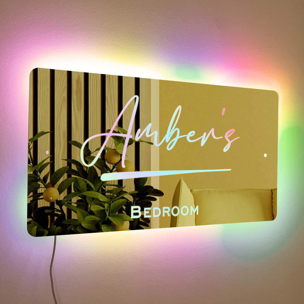 Personalised Name Mirror Light Up Mirror Home Decoration New House Warming Gifts - soufeeluk