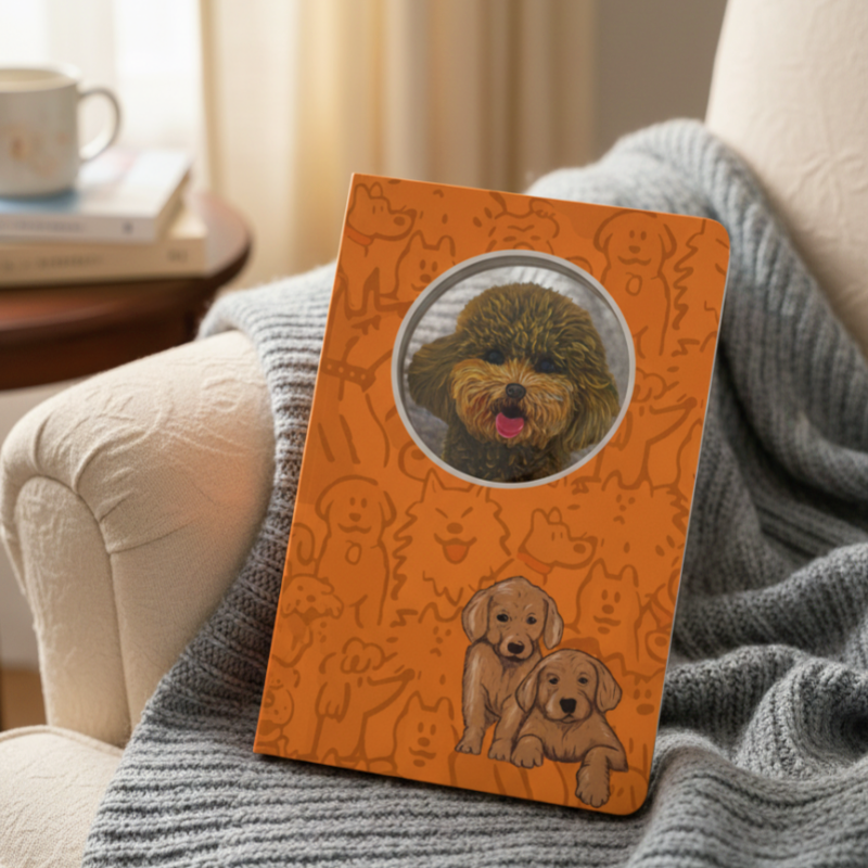 Personalized Pet Notebook with Layered 3D-Effect Artwork, Custom Pet Memorial Keepsake Gift