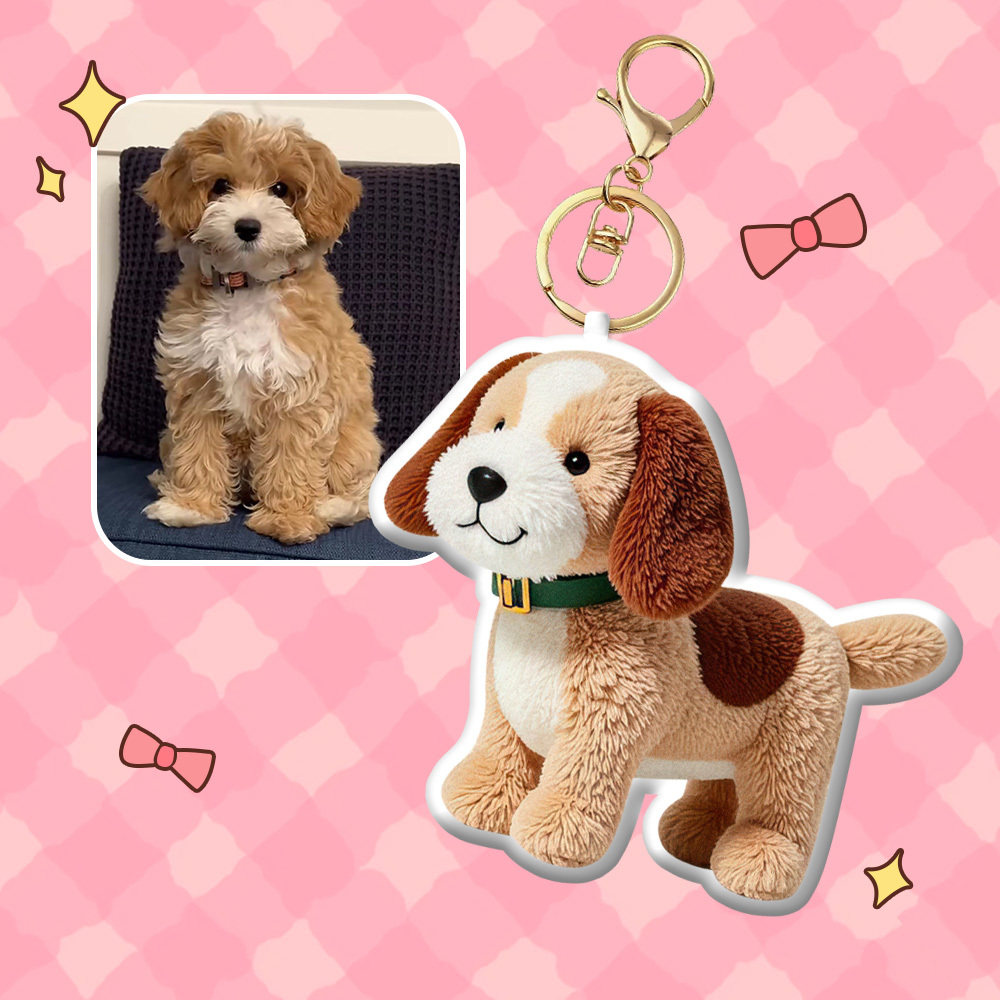 Personalized Photo Plush Doll Keychain Mini Me Plush Keychain Gifts for Kids - soufeeluk