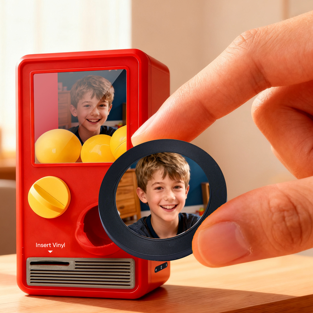 Personalized Music and Photo Music Gachapon Machine Custom Song Mini Record Box Retro Gifts for Kids