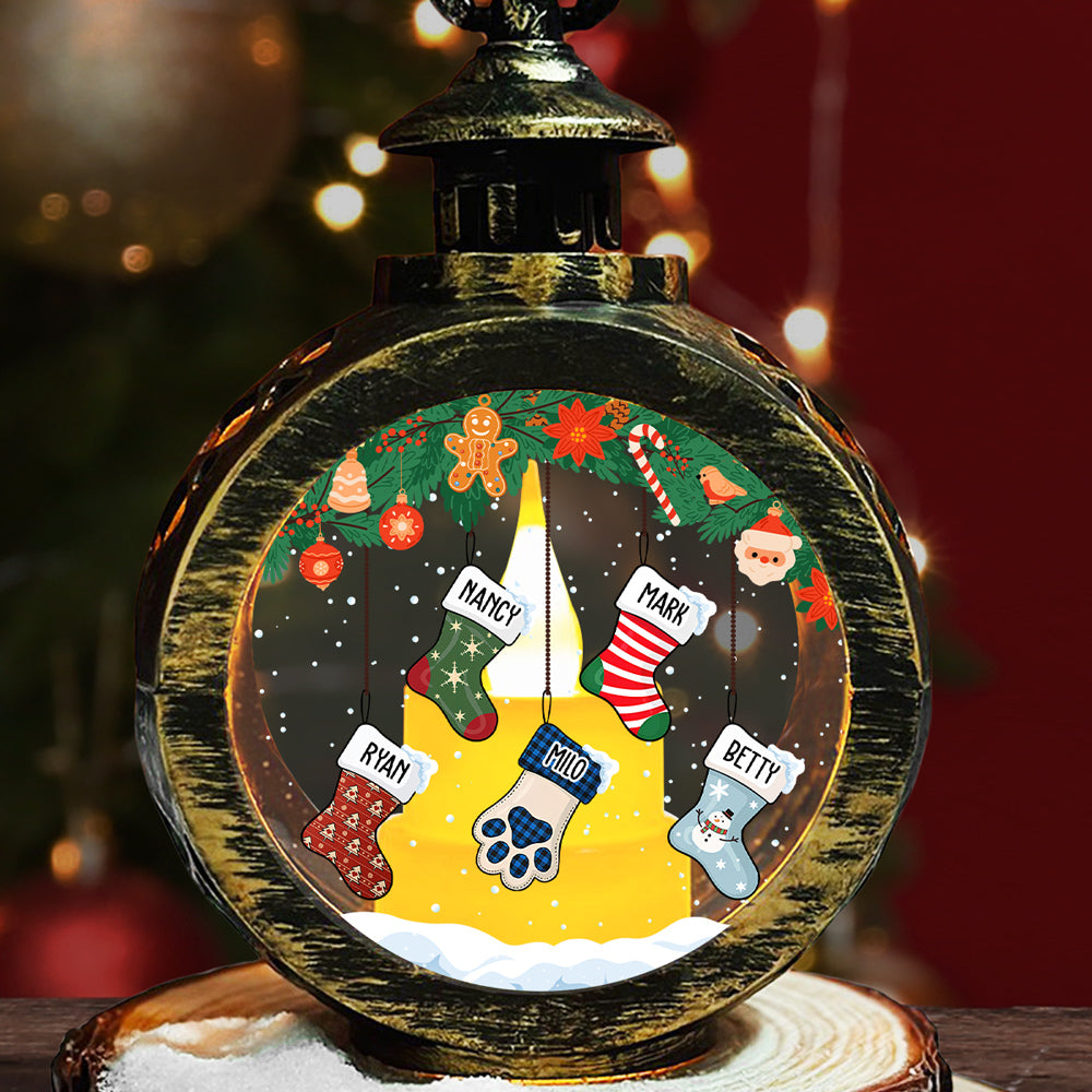 Lovely Stockings Hanging Personalized Custom Christmas Lantern - soufeeluk