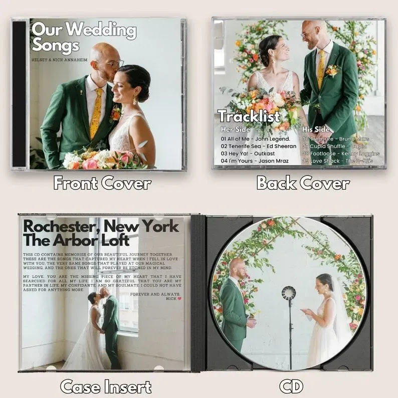 Custom CD & Jewel Case 5/16 Songs Custom CD Mixtape | Personalized Custom CD Album, Valentines, Anniversary Wedding Gift