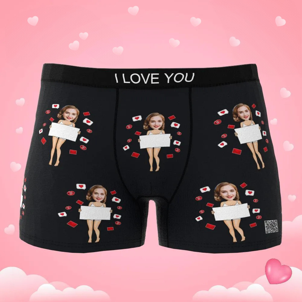 Custom Photo Boxer Uncover Me Underwear Men's Underwear Gift For Boyfriend AR View