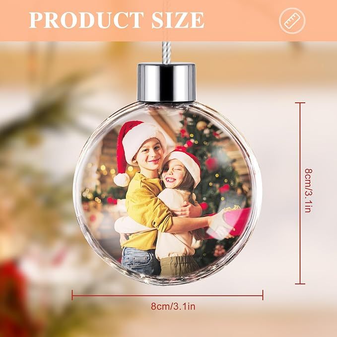 Personalized Photo Ball Christmas Ornaments Custom Double-Sided Picture Ornaments for Christmas Trees Christmas Decor Xmas Gifts for Mom Dad Kids Pets - soufeeluk
