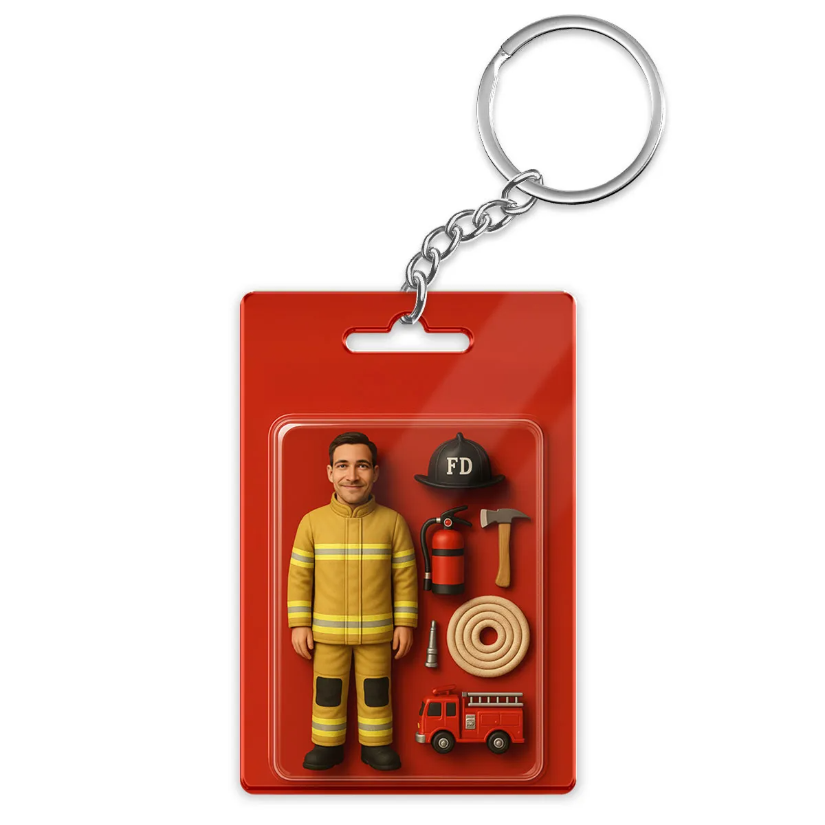 3D Effect Action Figure Pack Packaging Toy Box Style Art Gift Personalized Acrylic Keychain Gift for Mother - soufeeluk