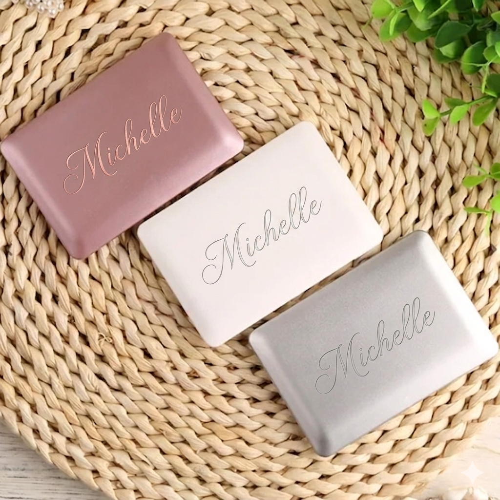 Custom Name Mini Laptop Compact Mirror Creative Foldable Makeup Mirror Cute Gift for Girls and Friends - soufeeluk