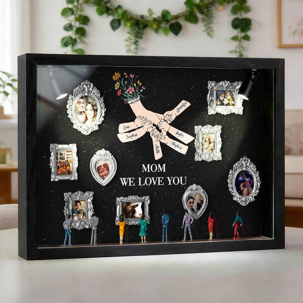 Custom Photo Miniature Art Gallery Shadow Box for Mom Personalized Museum of Us Frame Mother's Day Gift