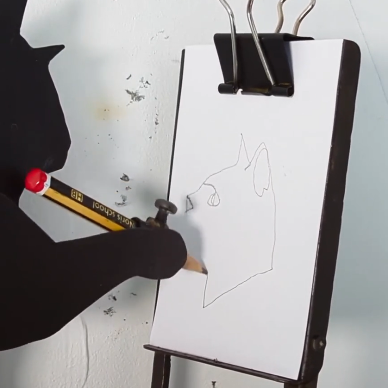 Automatic Drawing Cats Device Hand-Cranked Drawing Machine