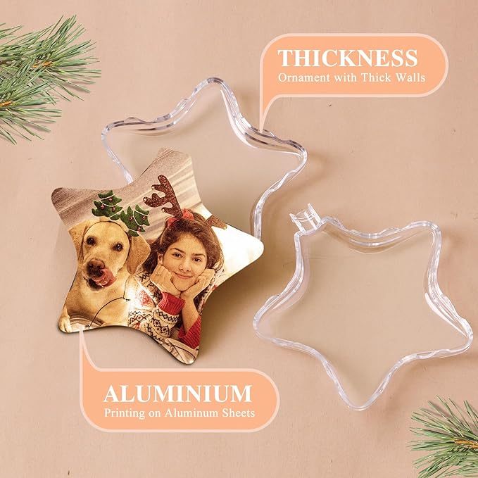 Personalized Photo Ball Christmas Ornaments Custom Double-Sided Picture Ornaments for Christmas Trees Christmas Decor Xmas Gifts for Mom Dad Kids Pets - soufeeluk