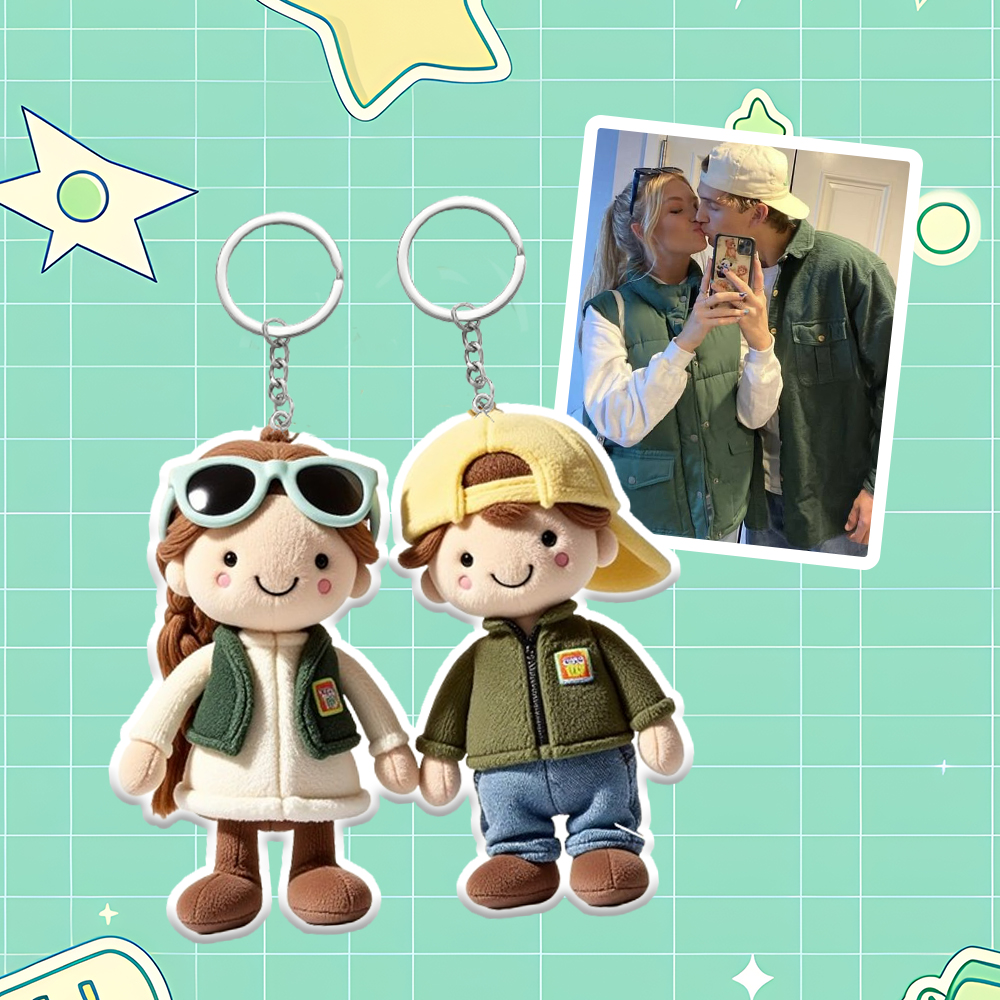 Personalisierter Foto-plüschpuppen-schlüsselanhänger Mini Me Plüsch-schlüsselanhänger Geschenke Für Freund - soufeelde