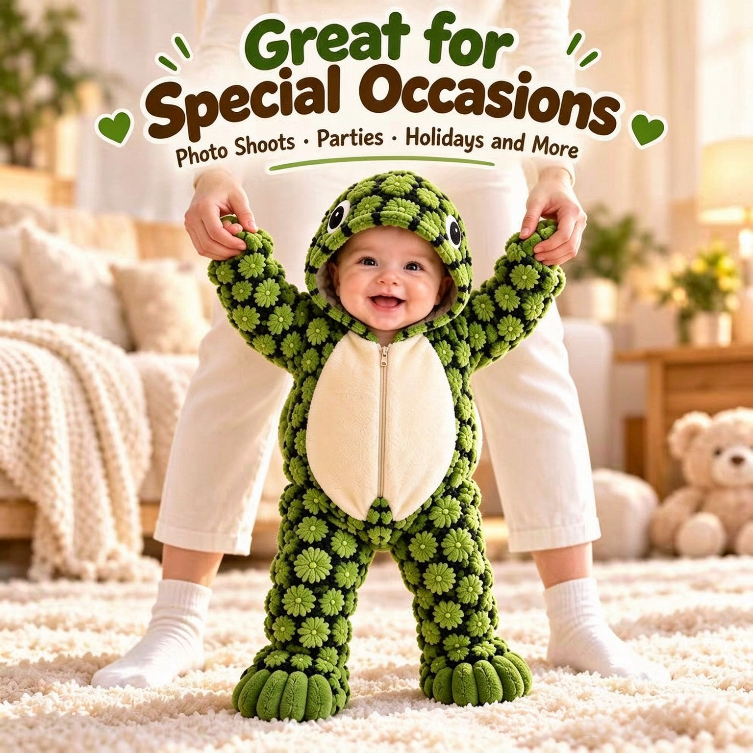 Kleiner Schildkröten-Plüsch-Einteiler Für Babys – Bezaubernder Schildkrötenpanzer-Strampler - soufeelde