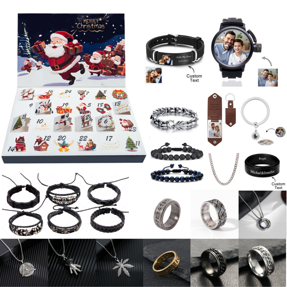 Weihnachten Schmuck Geschenk Überraschung Blind Box Armbänder Uhr Und Ringe 24 Kalender Countdown Geschenkbox Für Freund - soufeede