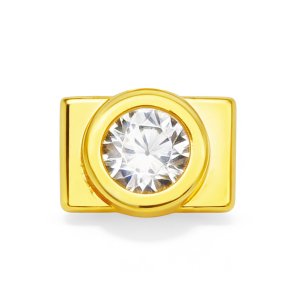 Großer Runder Diamantanhänger – Gold