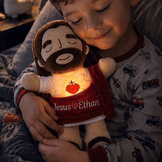 Personalisierter Atmender Jesus-Plüsch – Leuchtende Trost-Gebetspuppe Mit Individuellem Namen, Christliches Geschenk Für Kinder Und Lieben - soufeelde
