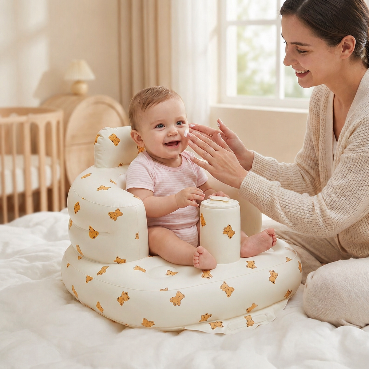 Aufblasbarer Baby-Sitzsitz – Tragbarer Baby-Stützstuhl, Baby-Lernsitz Für Sitzübungen Und Komfort - soufeelde