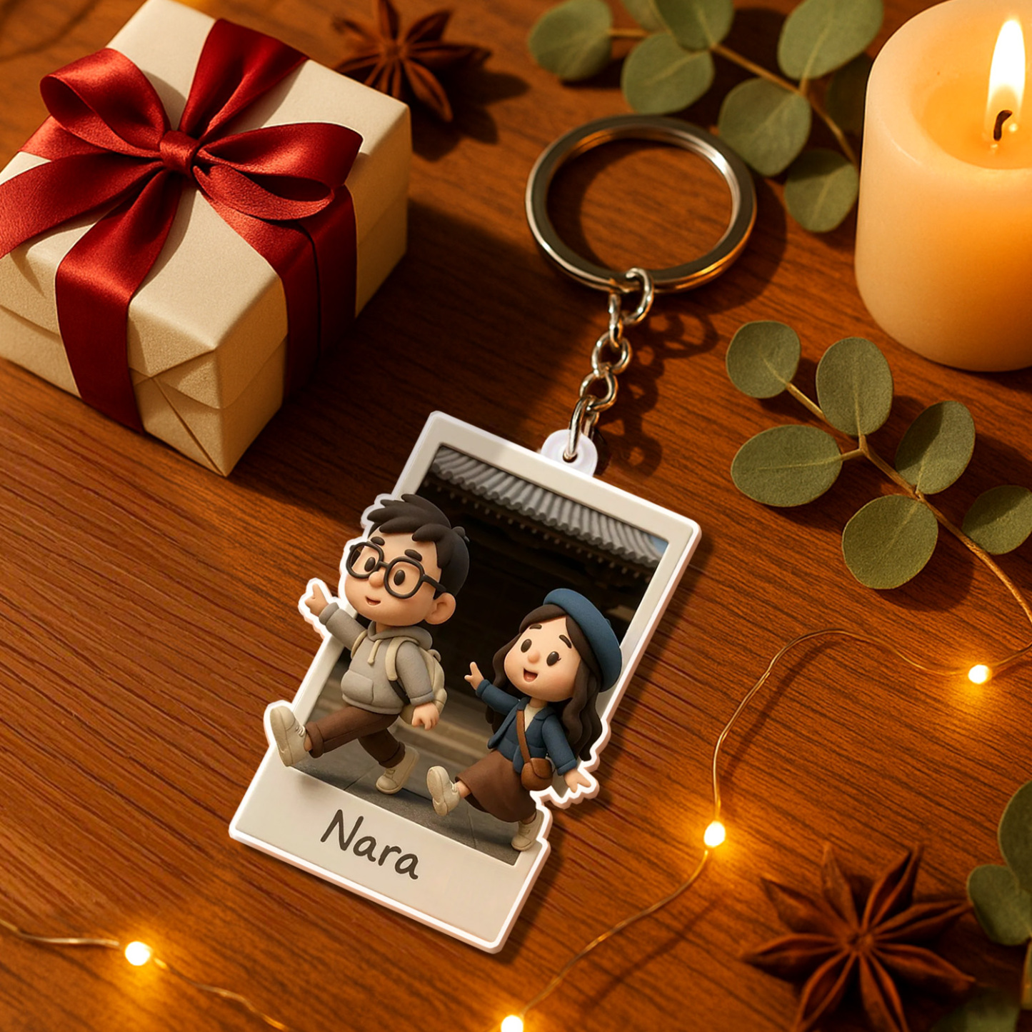 Personalisierter 3d-reisefoto-schlüsselanhänger Aus Acryl Mit Text, Jubiläumsgeschenk - soufeelde