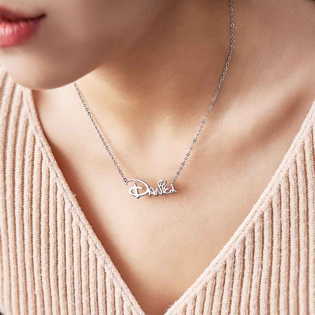 Personalisierte Namenskette Mit Spezieller Schriftart, Individuelle Namenskette Im Sidney-stil, Namensgeschenk, Silber