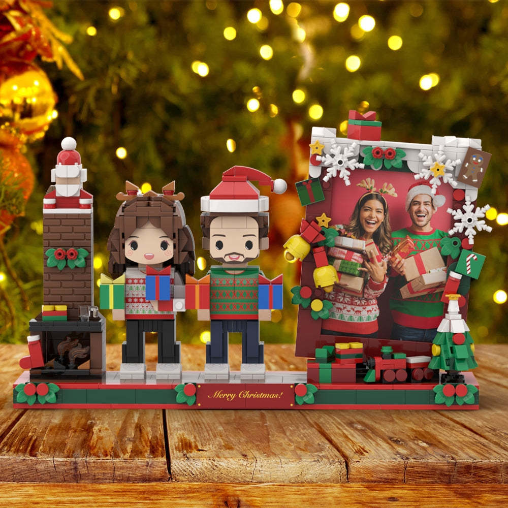 Weihnachtsgeschenk Für Paare, Rundes Gesicht, Ganzkörper, Anpassbar, Für 2 Personen, Individuelle Ziegelfiguren - soufeede