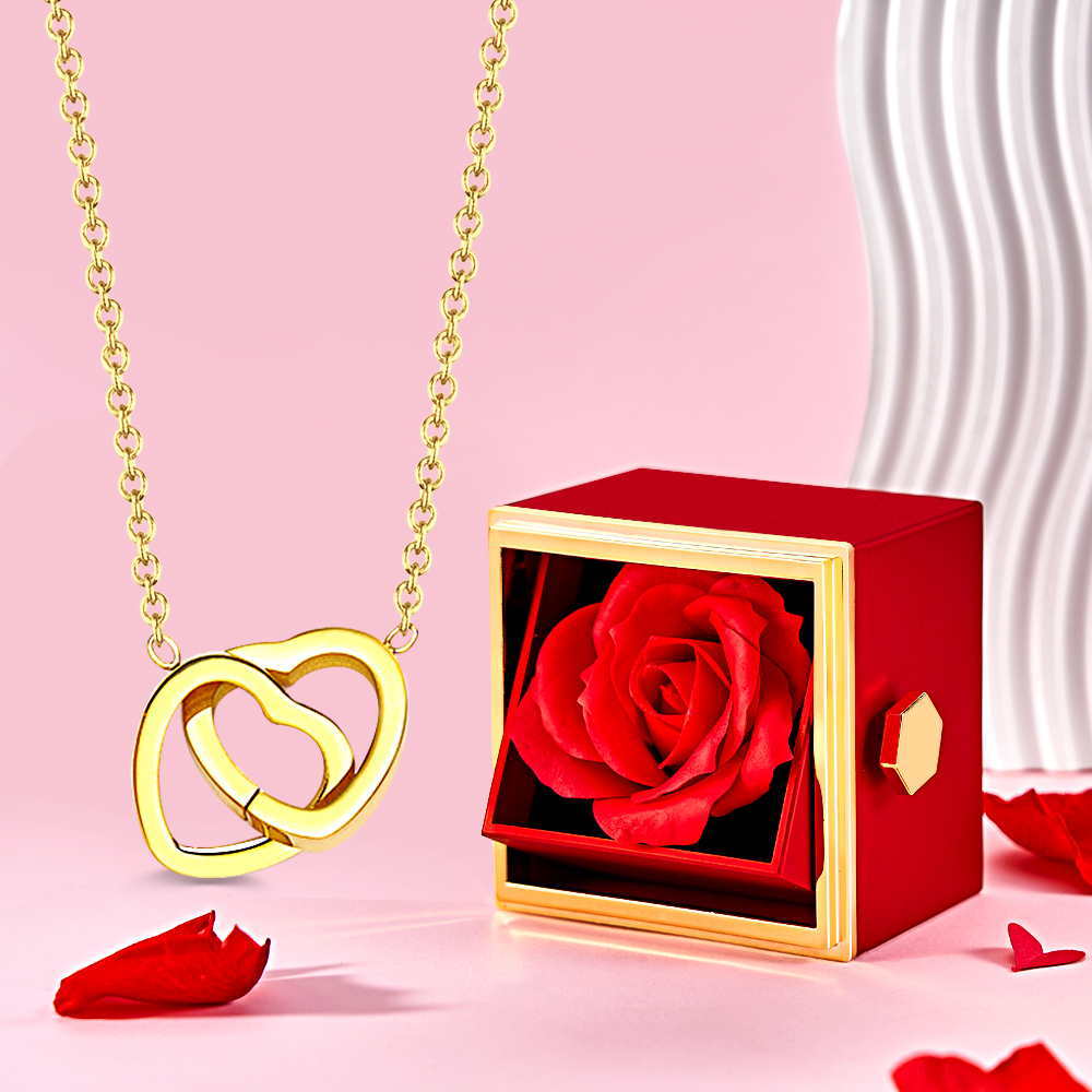 Doppelte Herz-halskette, Kreatives Geschenk Für Frauen, Valentinstag, Hochzeitsgeschenk Für Sie