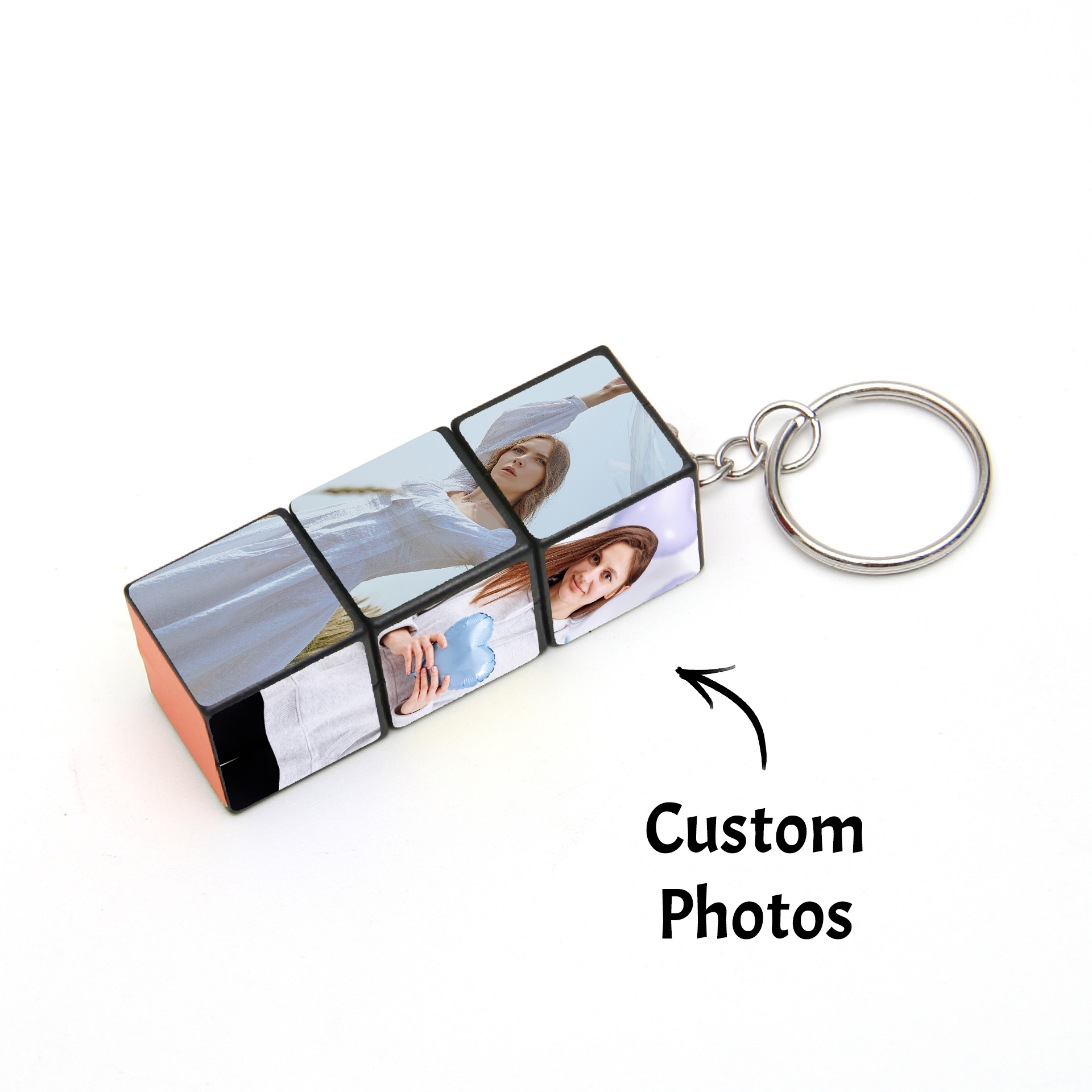 Personalisierter Rubik's Cube Schlüsselanhänger Mit Fotoanhänger, Mini-anhänger, Kreatives Rubik's Cube Spielzeug, Beste Geschenke - soufeelde
