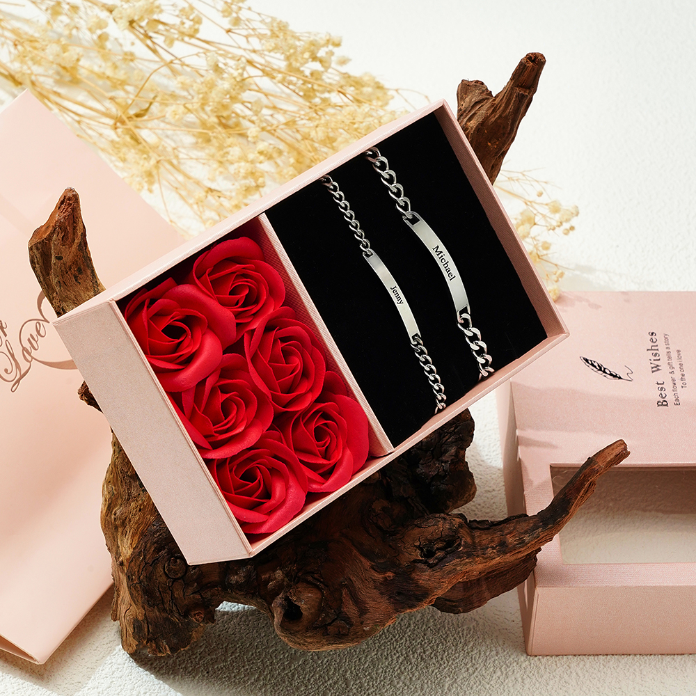 Individuell Graviertes Armband-set Personalisiertes Mode-armband Für Paare