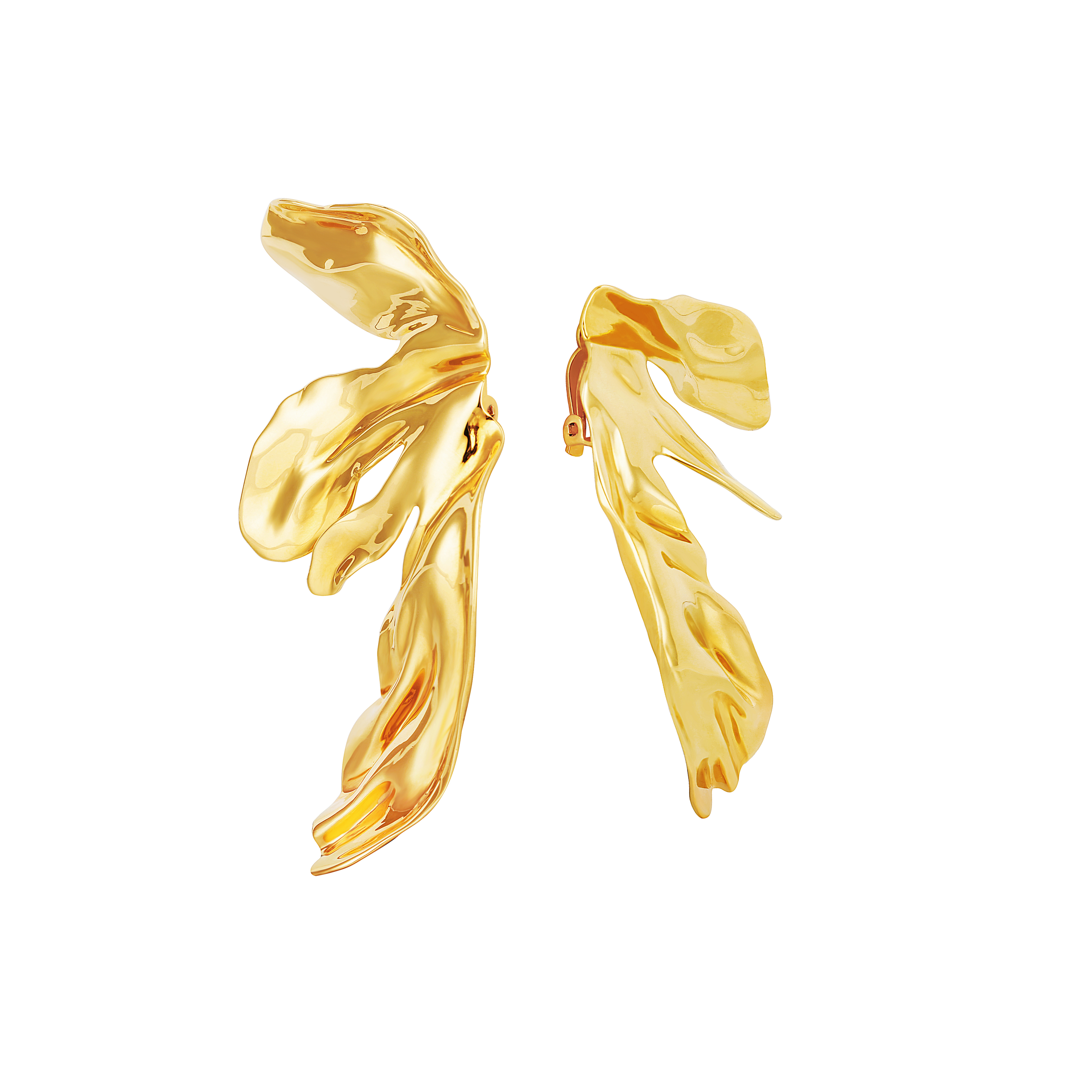 Asymmetrische Blumenohrringe Aus Der Iris-kollektion - soufeede