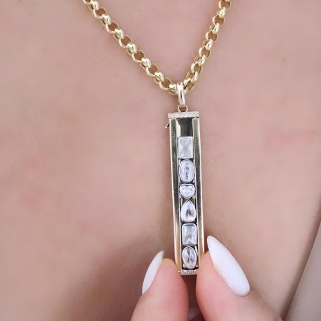 Personalisierte Buchstabenkette & Armband, Optionaler Anhänger, Doppelseitiger Schmaler Charm, Geschenk Für Sie - soufeelde