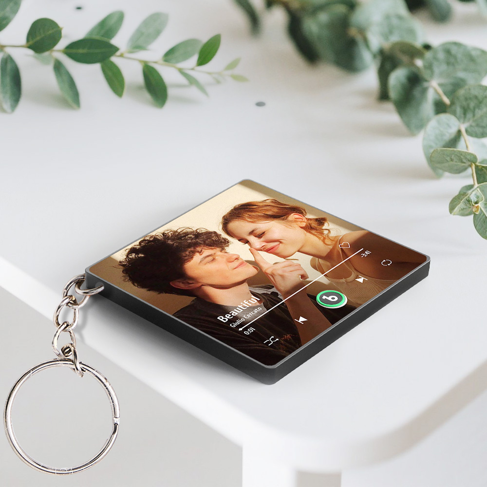 Personalisierter Foto-musik-schlüsselanhänger, Spieluhr, Taschenanhänger, Der Musik Ohne Handy Spielt, Jubiläumsgeschenke - soufeelde