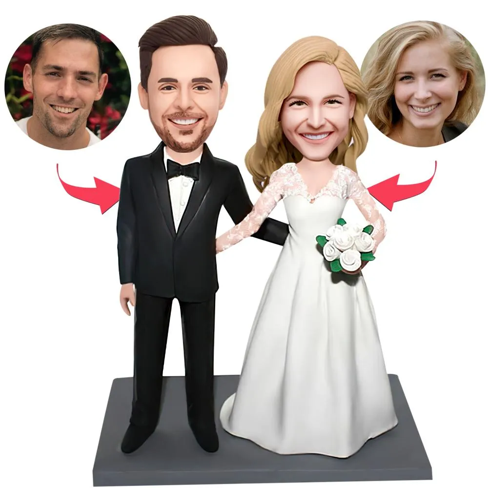 Benutzerdefinierte Hochzeitstag Bobbleheads Für Paare, Personalisierte Hochzeitspaar Bobbleheads