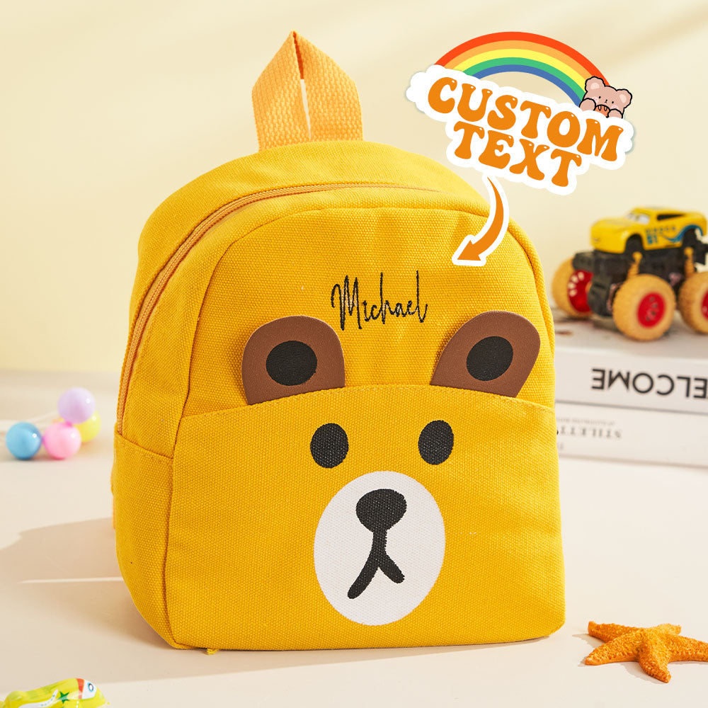 Personalisierter Rucksack Mit Namensstickerei, Individueller Mini-bär-rucksack, Schultaschen, Geschenk Für Kinder - soufeelde