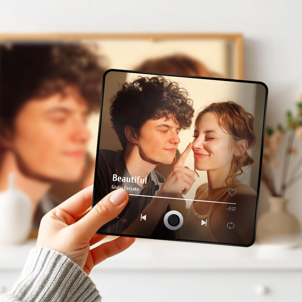 Personalisierter Fotoalbum-kühlschrankmagnet, Musik-wand-fotoaufkleber, Musikbewegung, Die Ohne Handy Abgespielt Werden Kann, Music Fridge Magnet Pro