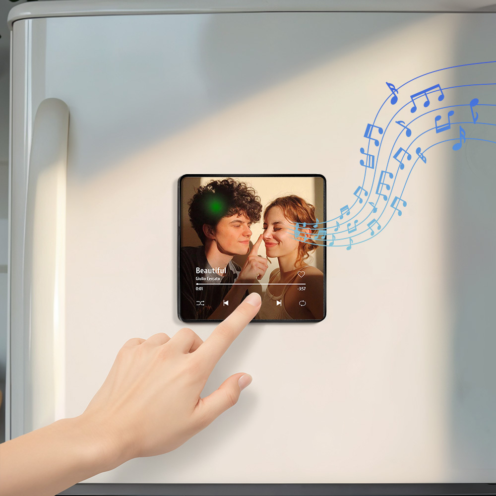 Personalisierter Fotoalbum-kühlschrankmagnet, Musik-wand-fotoaufkleber, Musikbewegung, Die Ohne Handy Abgespielt Werden Kann, Music Fridge Magnet Pro