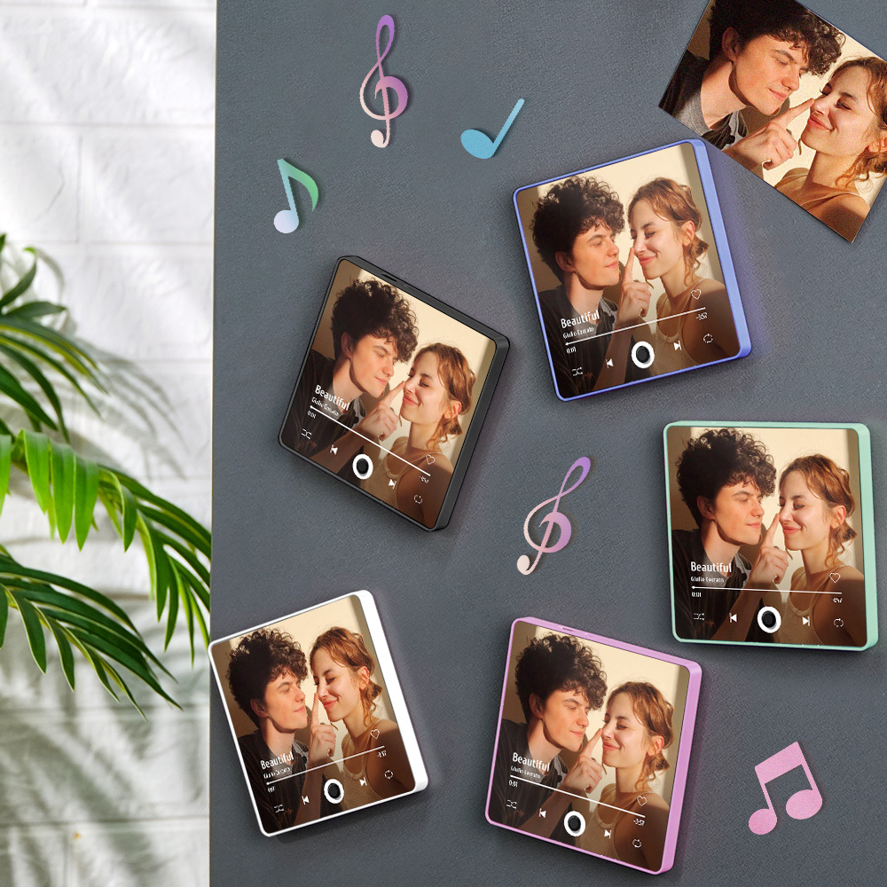 Personalisierter Fotoalbum-kühlschrankmagnet, Musik-wand-fotoaufkleber, Musikbewegung, Die Ohne Handy Abgespielt Werden Kann, Music Fridge Magnet Pro
