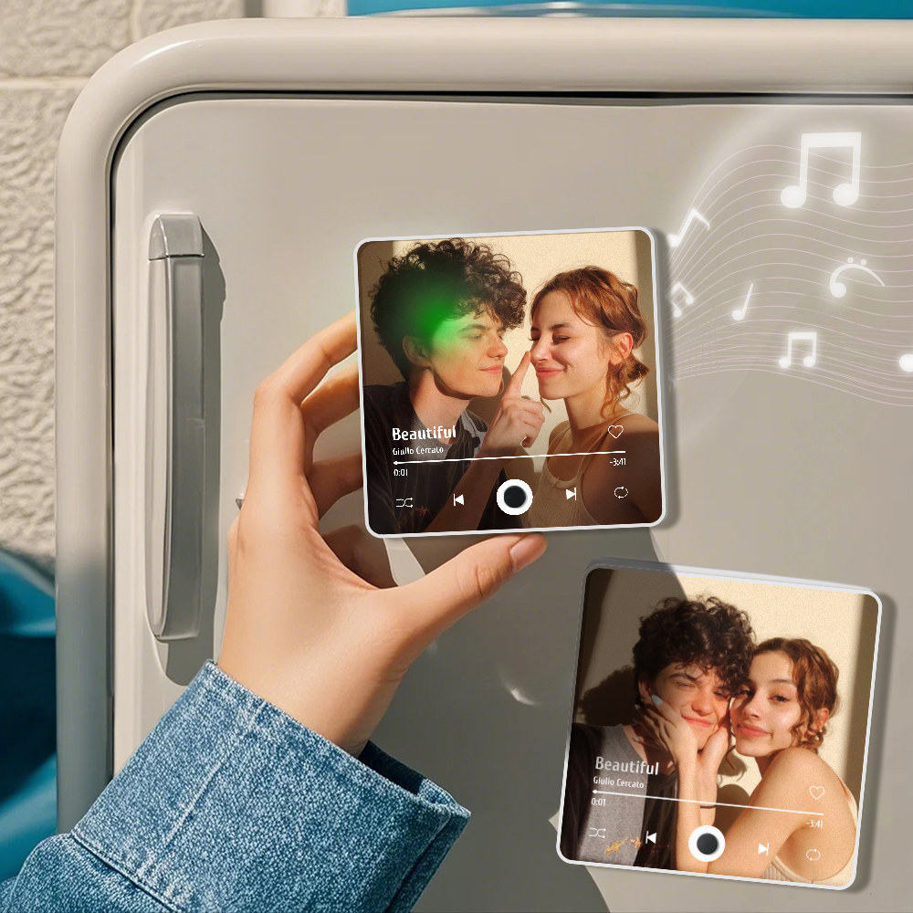 Personalisierter Fotoalbum-kühlschrankmagnet, Musik-wand-fotoaufkleber, Musikbewegung, Die Ohne Handy Abgespielt Werden Kann, Music Fridge Magnet Pro - soufeede