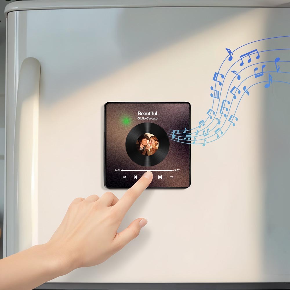 Personalisierter Fotoalbum-kühlschrankmagnet, Musik-wand-fotoaufkleber, Musikbewegung, Die Ohne Handy Abgespielt Werden Kann, Music Fridge Magnet Pro