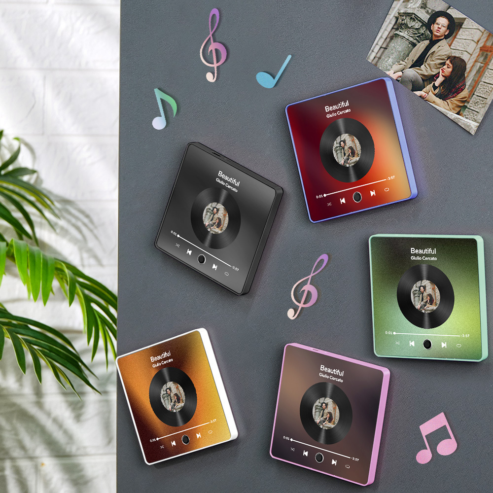 Personalisierter Fotoalbum-kühlschrankmagnet, Musik-wand-fotoaufkleber, Musikbewegung, Die Ohne Handy Abgespielt Werden Kann, Music Fridge Magnet Pro