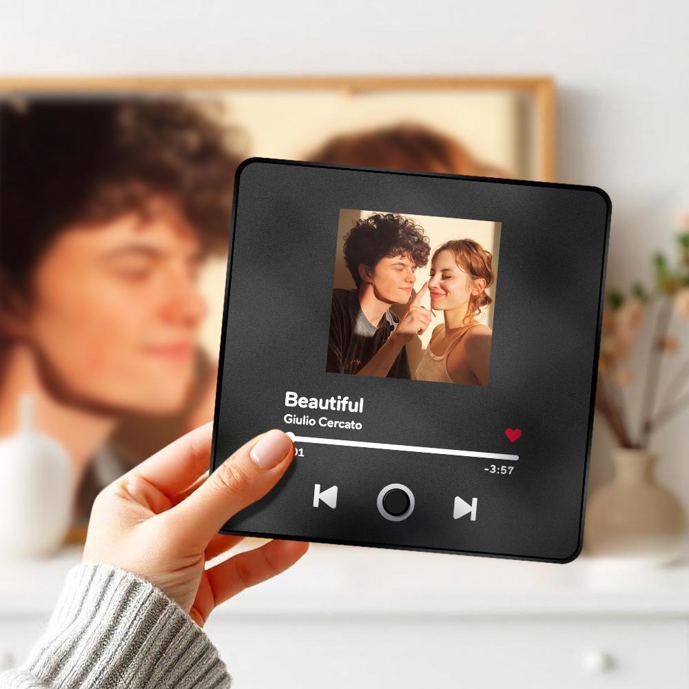 Personalisierter Fotoalbum-kühlschrankmagnet, Musik-wand-fotoaufkleber, Musikbewegung, Die Ohne Handy Abgespielt Werden Kann, Music Fridge Magnet Pro