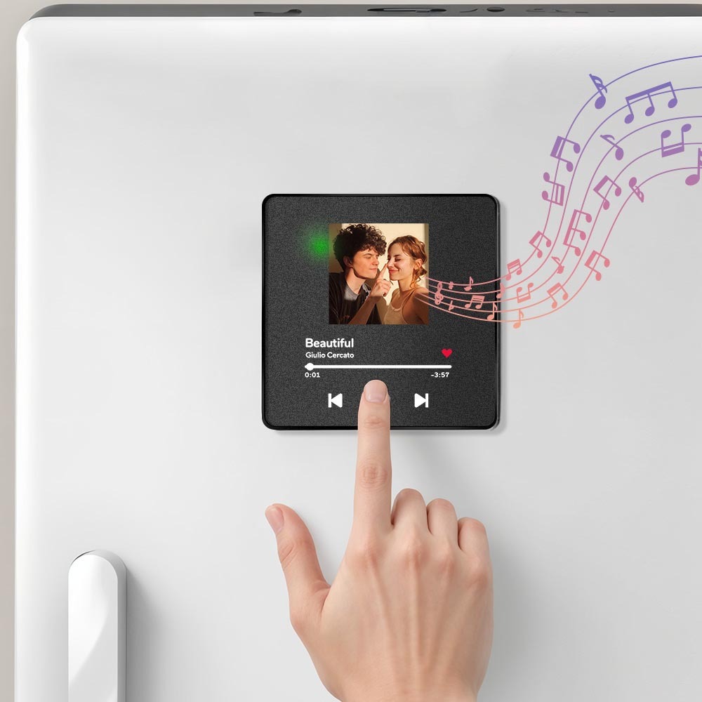 Personalisierter Fotoalbum-kühlschrankmagnet, Musik-wand-fotoaufkleber, Musikbewegung, Die Ohne Handy Abgespielt Werden Kann, Music Fridge Magnet Pro