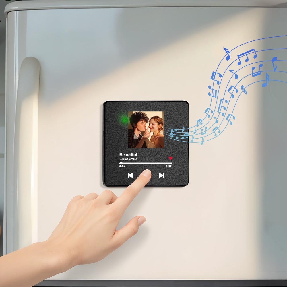 Personalisierter Fotoalbum-kühlschrankmagnet, Musik-wand-fotoaufkleber, Musikbewegung, Die Ohne Handy Abgespielt Werden Kann, Music Fridge Magnet Pro