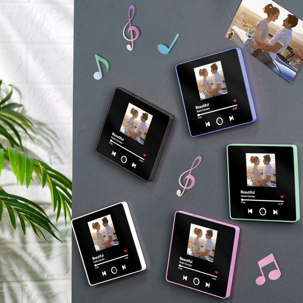 Personalisierter Fotoalbum-kühlschrankmagnet, Musik-wand-fotoaufkleber, Musikbewegung, Die Ohne Handy Abgespielt Werden Kann, Music Fridge Magnet Pro