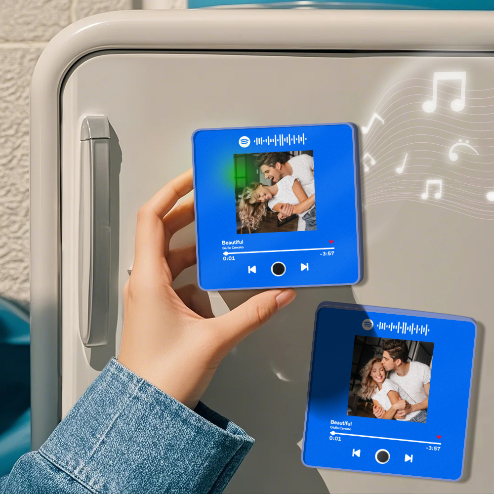 Personalisierter Fotoalbum-kühlschrankmagnet, Musik-wand-fotoaufkleber, Musikbewegung, Die Ohne Handy Abgespielt Werden Kann, Music Fridge Magnet Pro - soufeede