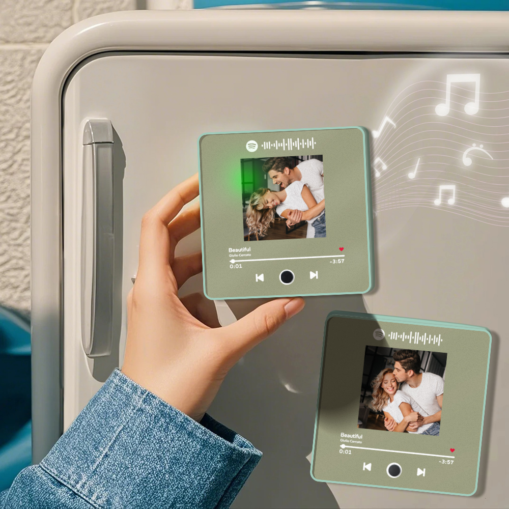 Personalisierter Fotoalbum-kühlschrankmagnet, Musik-wand-fotoaufkleber, Musikbewegung, Die Ohne Handy Abgespielt Werden Kann, Music Fridge Magnet Pro - soufeede