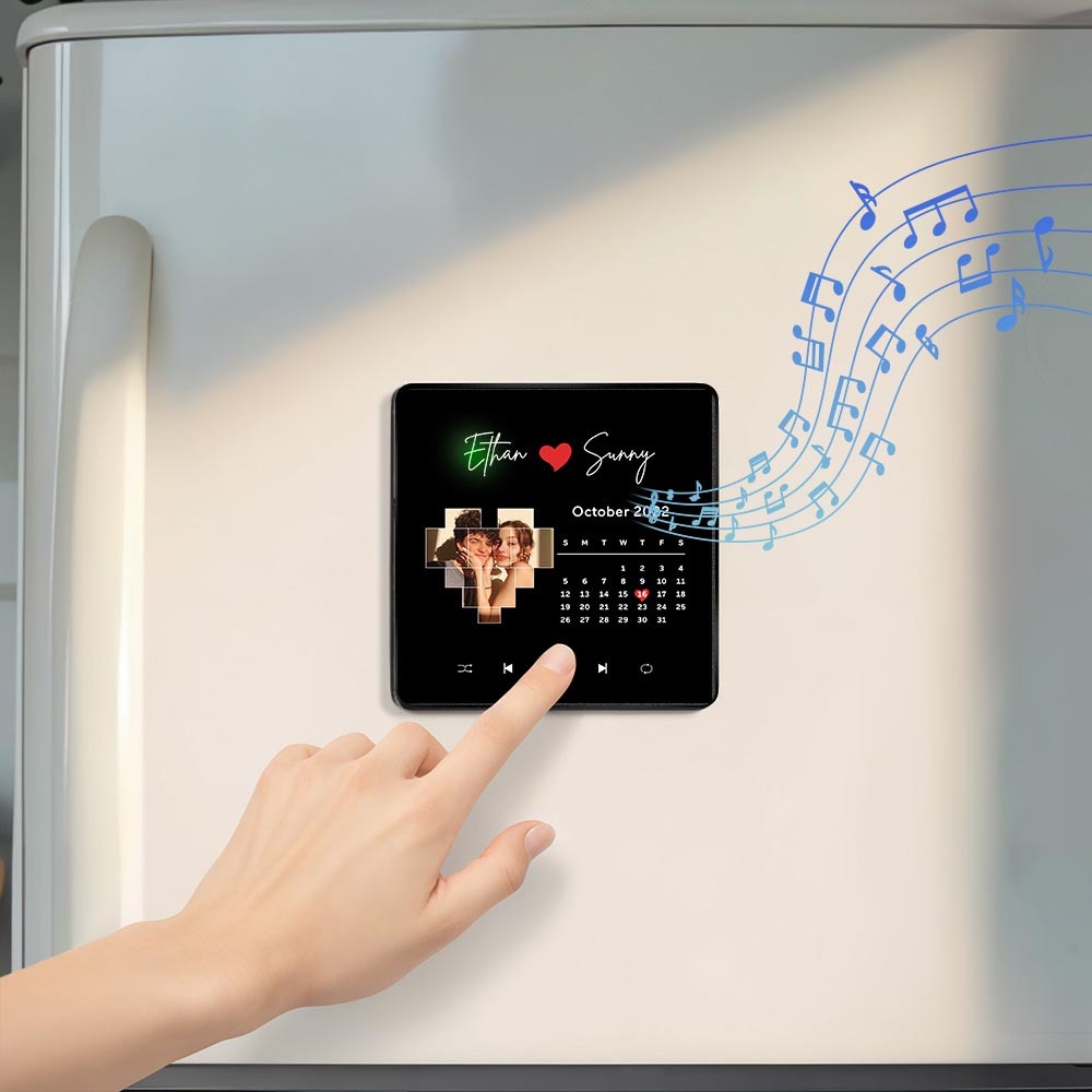 Personalisierter Fotoalbum-kühlschrankmagnet, Musik-wand-fotoaufkleber, Musikbewegung, Die Ohne Handy Abgespielt Werden Kann, Music Fridge Magnet Pro