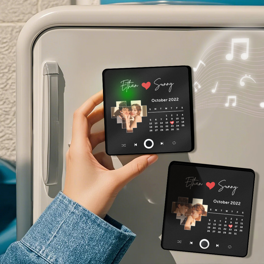 Personalisierter Fotoalbum-kühlschrankmagnet, Musik-wand-fotoaufkleber, Musikbewegung, Die Ohne Handy Abgespielt Werden Kann, Music Fridge Magnet Pro - soufeede