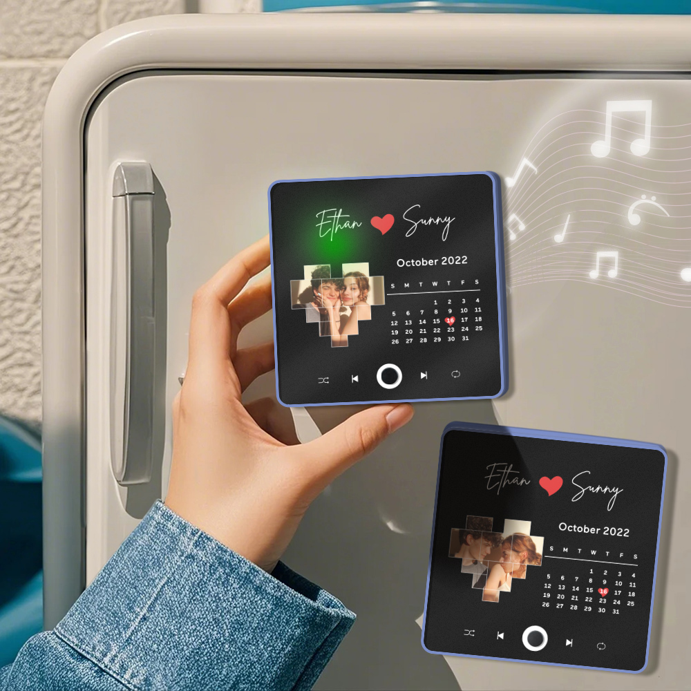 Personalisierter Fotoalbum-kühlschrankmagnet, Musik-wand-fotoaufkleber, Musikbewegung, Die Ohne Handy Abgespielt Werden Kann, Music Fridge Magnet Pro - soufeede
