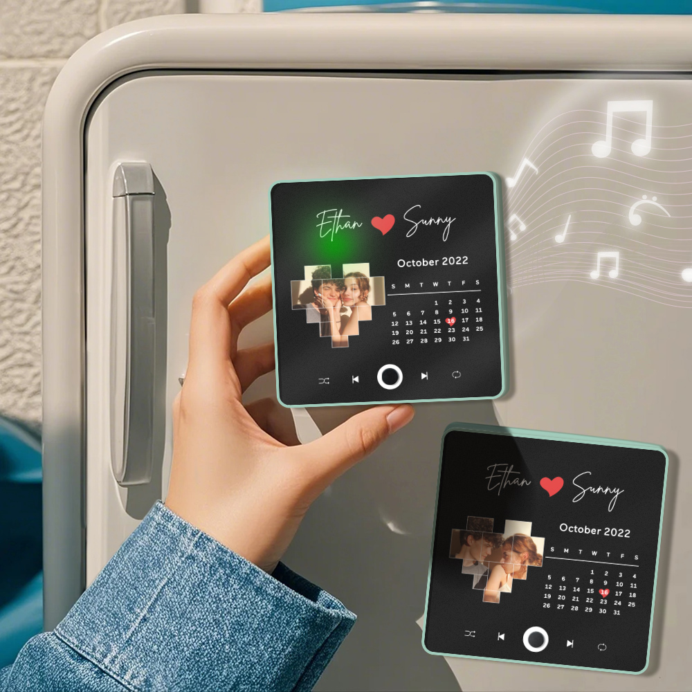 Personalisierter Fotoalbum-kühlschrankmagnet, Musik-wand-fotoaufkleber, Musikbewegung, Die Ohne Handy Abgespielt Werden Kann, Music Fridge Magnet Pro - soufeede
