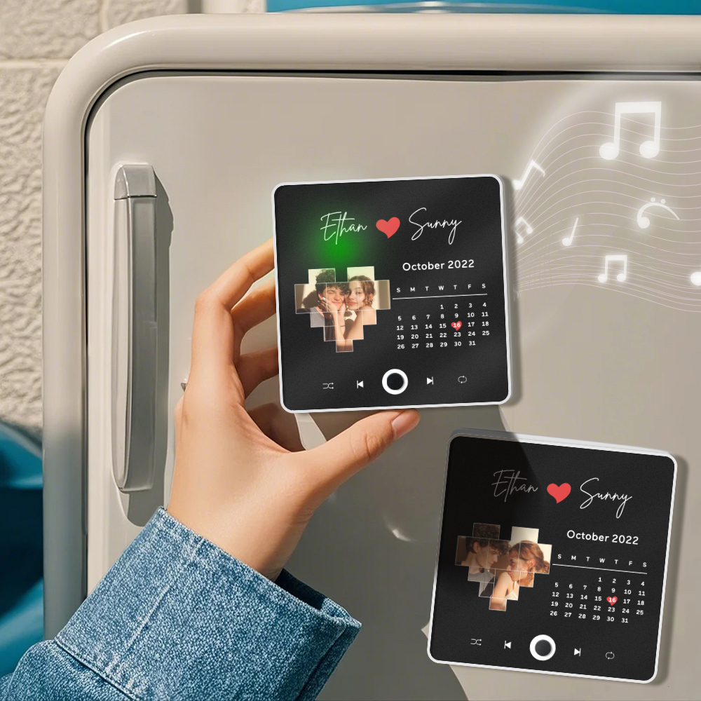 Personalisierter Fotoalbum-kühlschrankmagnet, Musik-wand-fotoaufkleber, Musikbewegung, Die Ohne Handy Abgespielt Werden Kann, Music Fridge Magnet Pro - soufeede